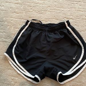 Womens black with white stripe Nike shorts
